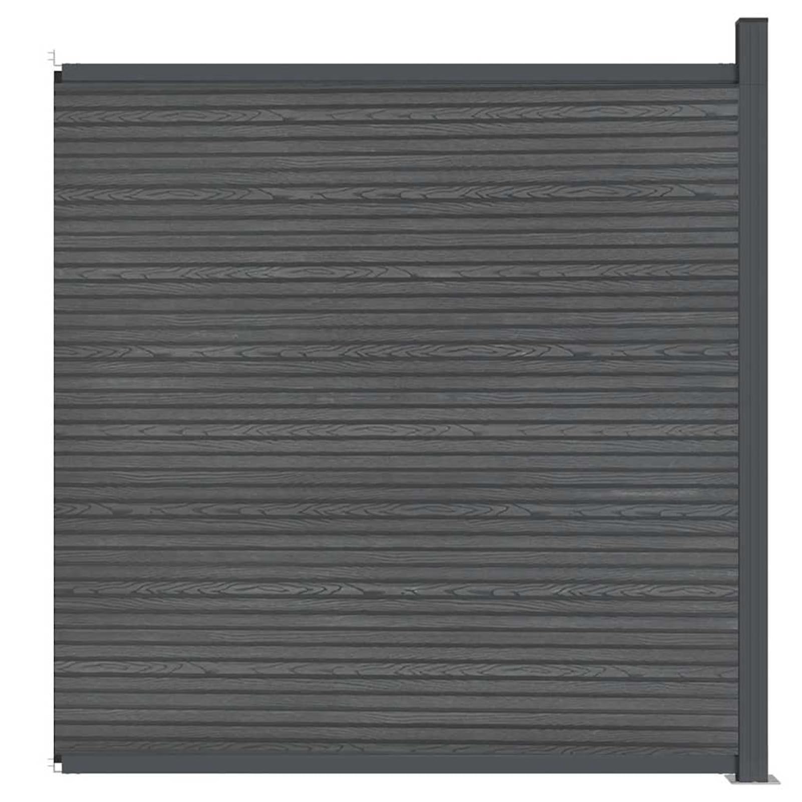 Zaunelement Grau, WPC Sichtschutzzaun 173x186 cm, Holz-Kunststoff-Verbundwerkstoff, Aluminium for Gartenzaun, Sichtschutz
