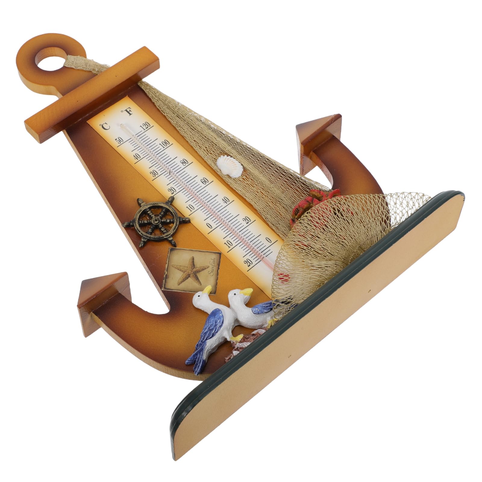 DOITOOL Termometro da Tavolo Vintage a Forma di Ancora in Materiale Durevole, Decorazione Marina per Interni ed Esterni, Misuratore di Temperatura Preciso per Casa, Ufficio e Bar