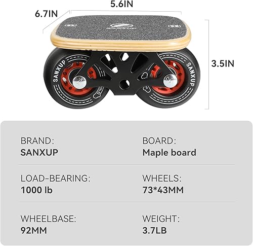 Miniatura 4 de FreeSkates - Patines portátiles con plataforma de aleación de aluminio antideslizante, patineta dividida con ruedas de poliuretano, rodamientos de