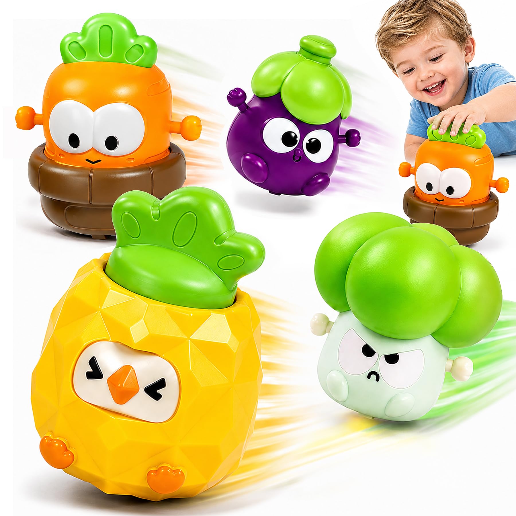 URMYWO Press to Go Car Toys for Toddlers, 1 2 3 Years Old Boy Girl Gifts