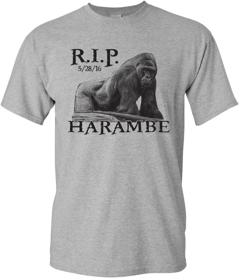 Harambe The Gorilla RIP Cincinnati Zoo Men's T-Shirt - 3XL Sport Gray (1419)