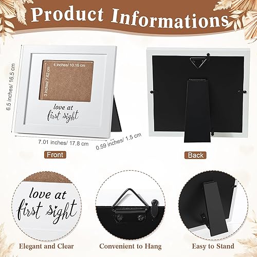 Miniatura 3 de Roowest 2 piezas de juegos de baby shower, letrero de bienvenida de la protuberancia, marco de fotos de ecograma de bebé para futuras mamás, padres,