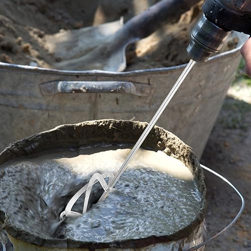 Miniatura 6 de POPETPOP Mezclador de pintura para taladro, mezclador de cemento, agitador de pintura para taladro, palillos de agitación, mezclador de barro de