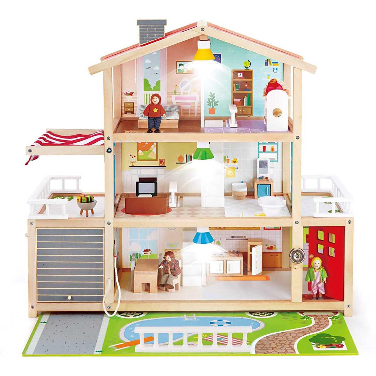 Doll Family Mansion| Award Winning 10 Bedroom Doll House, Wooden Play Mansion with Accessories for Ages 3+ Years