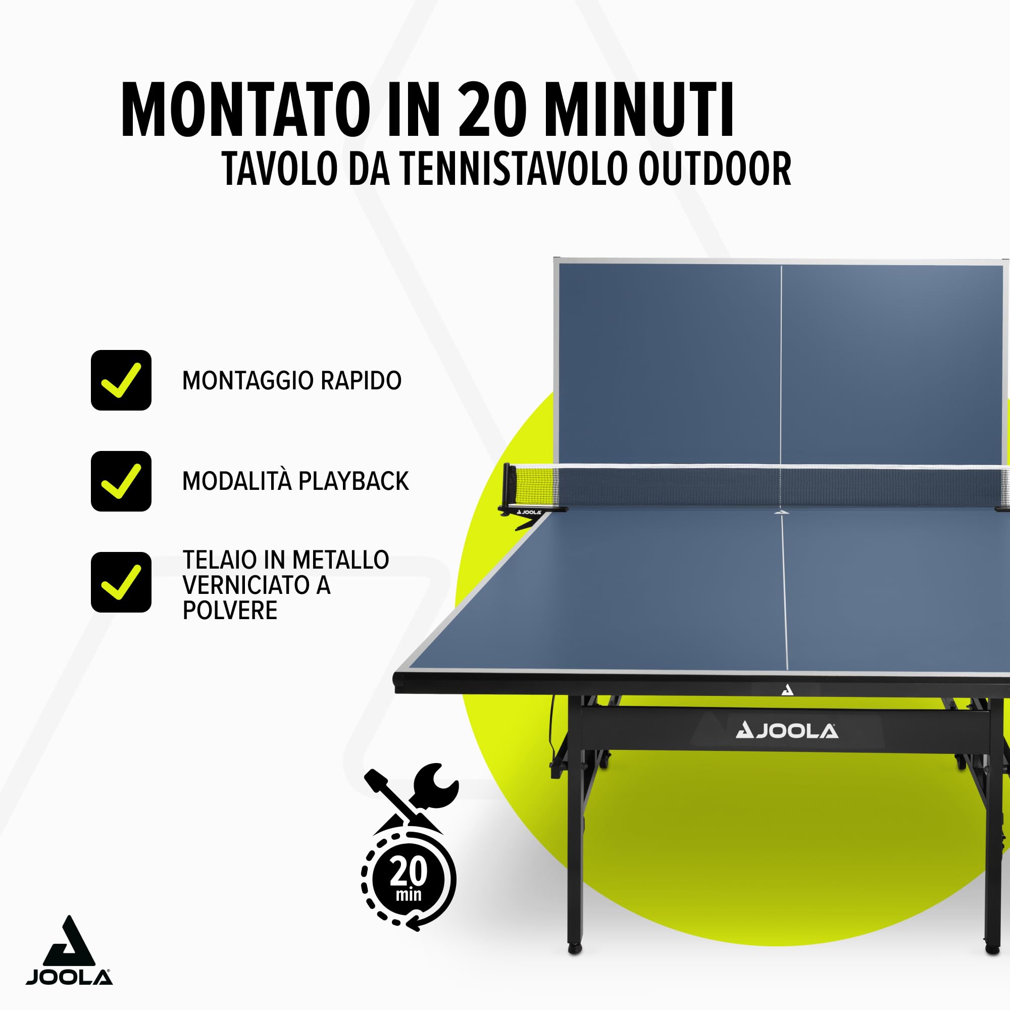 JOOLA Tavolo da ping pong Inside pieghevole per interni – Montaggio rapido – Include rete da ping pong 274 x 152,5 x 76 cm