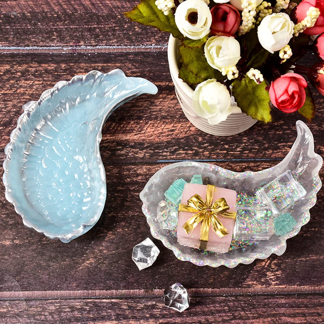 ISuperb 2 Stück Epoxidharz Formen „Feder Flügel“ – Silikon, 13,2x9 Cm, Für DIY & Schmuck