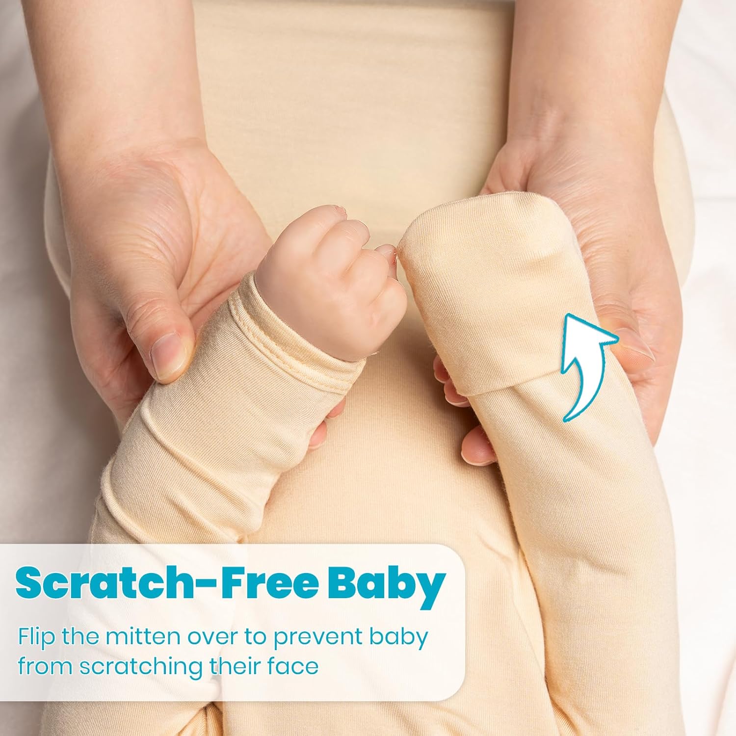 Knotted Baby Gowns Newborn Sleepers, Super Soft Modal Neutral Clothes for Girls Boys, Cute Outfit with Mittens, Bow and Hat Set for Gift - Image 2