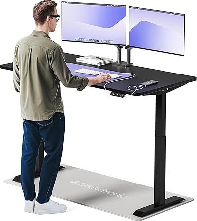 Desktronic Homeone Höhenverstellbarer Schreibtisch 160 × 80 cm – Elektrischer Schreibtisch Mit Zwei Elektrischen Motoren, Touchscreen-Steuerung Und Integrierten USB-a- Und USB-c-ladeanschlüssen
