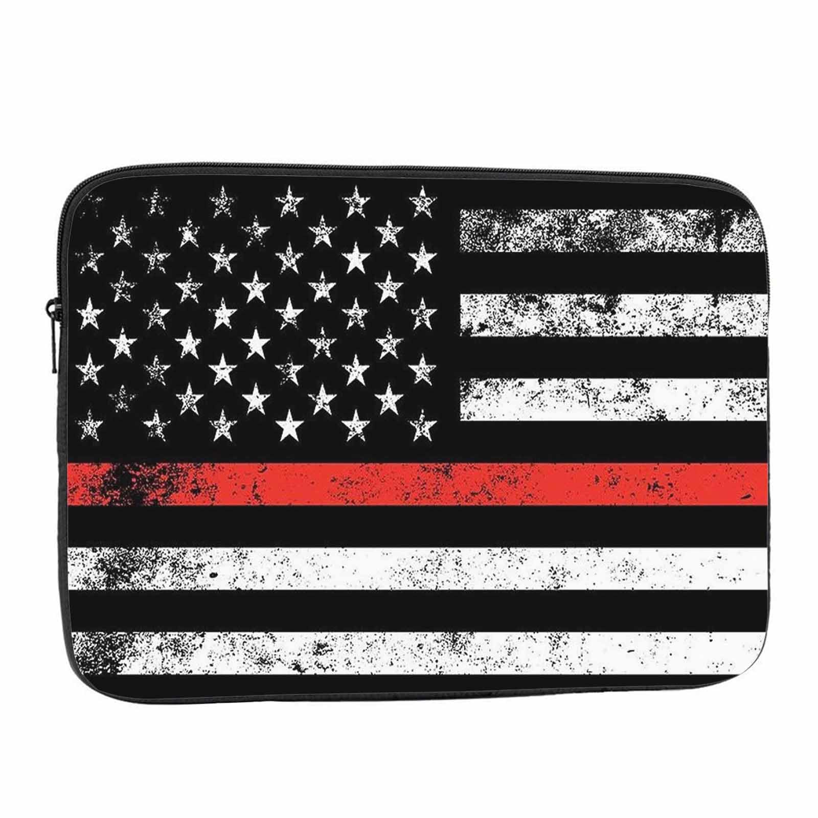 Nicokee Laptop Sleeve Bag 15.4 15.6 Inch,Fire Fighter Thin Red Line Flag Protective Polyester Computer Cases Laptop Cover Briefcase Bag Tablet Travel Cover