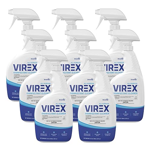 VIREX Diversey CBD540533 Limpiador desinfectante multiusos, mata el 99.9% de los gérmenes y elimina olores, aroma a limón, listo para usar, 32 onzas