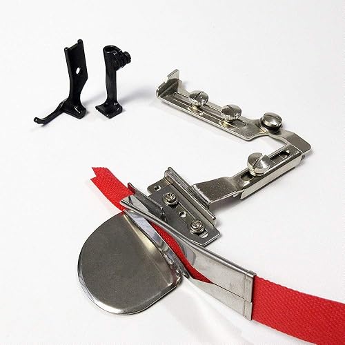 Carpeta plegable plegable abatible+pie de encuadernación para JUKI LU-562 563 Singer 111G 111W+ (tamaño de cinta-acabado 78"(22mm)-716"(11mm))