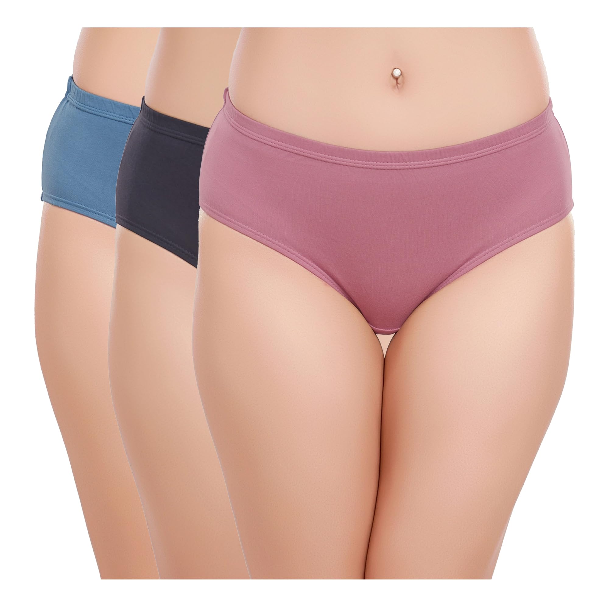 juliet Women's Cotton Plain Hipster Panties Pack of 3 SOCH 1 3XL Multicolour-picture-17