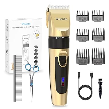 Dog Clippers for Grooming, 2200mAh Rechargeable Professional Dog Trimmer for Grooming, Low Noise Cordless Pet Clippers for Dogs Cats Pets