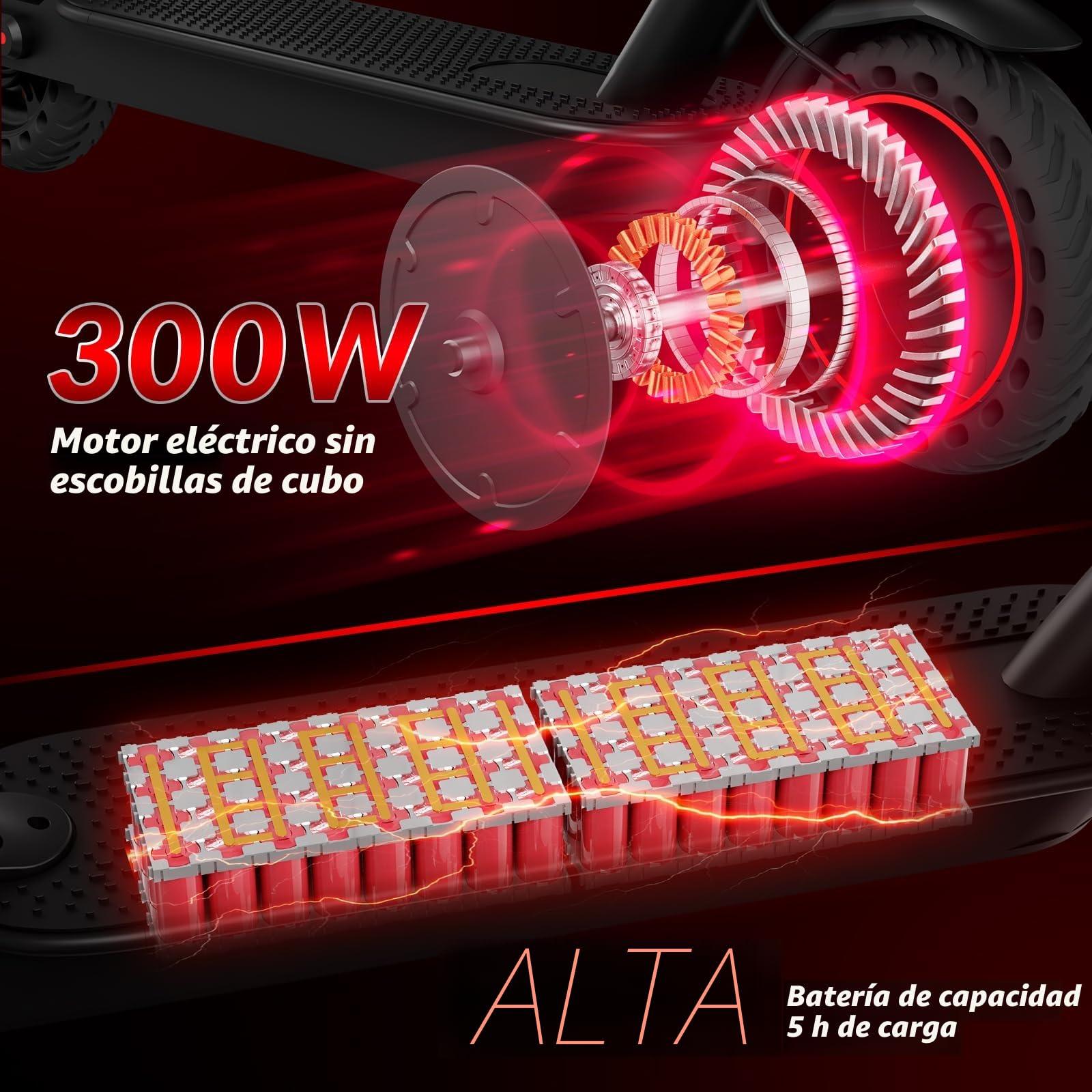 8.5" Patinete eléctrico Plegable de aleación, Conexión App Móvil,30Km de autonomía, batería 387 WH, Carga máxima 120KG Gris