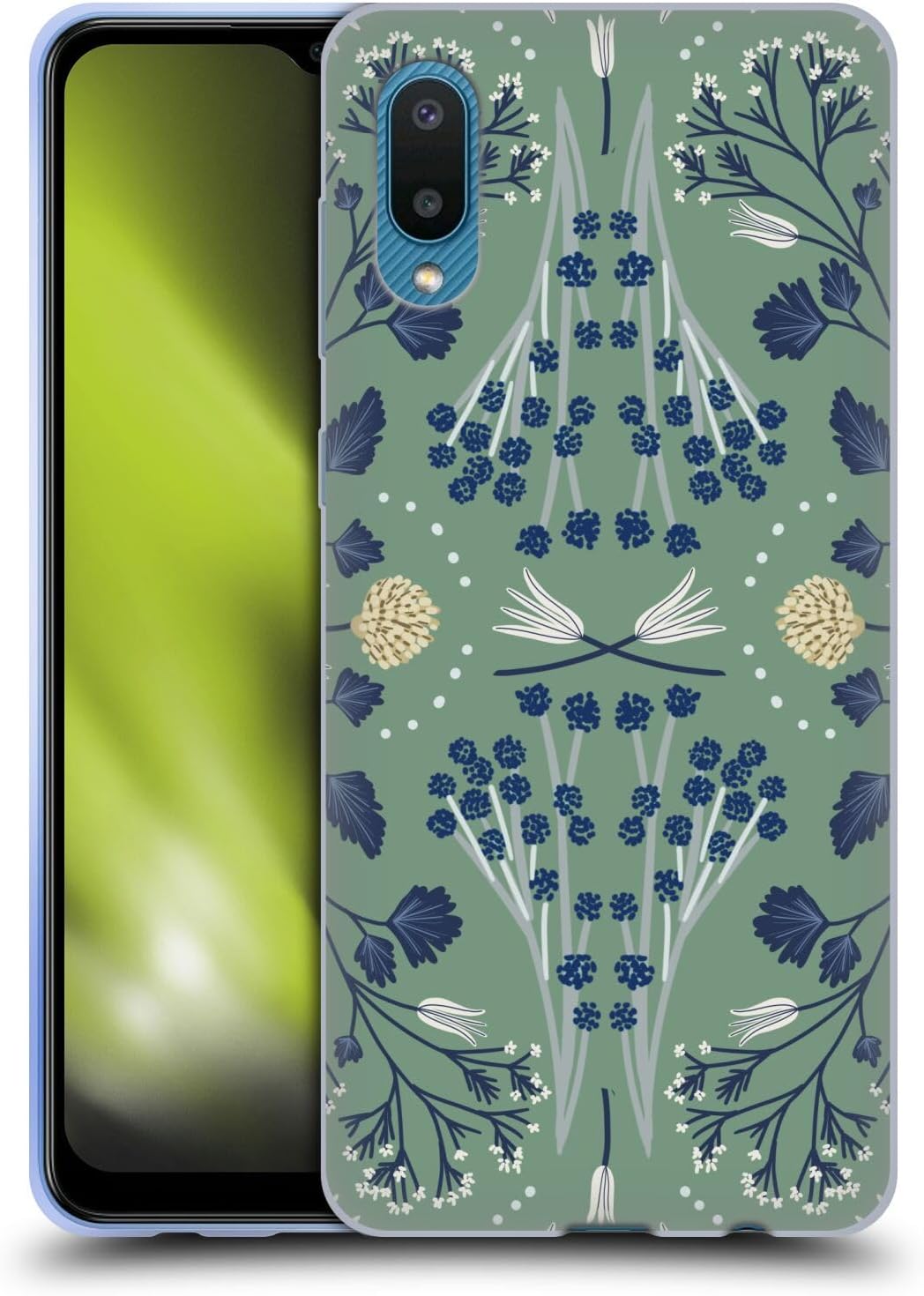 Head Case Designs Officially Licensed Anis Illustration Folk Emerald Green Floral And Leaves Gel Case [Military Grade Protection] Compatible With Samsung Galaxy A02/M02 (2021)