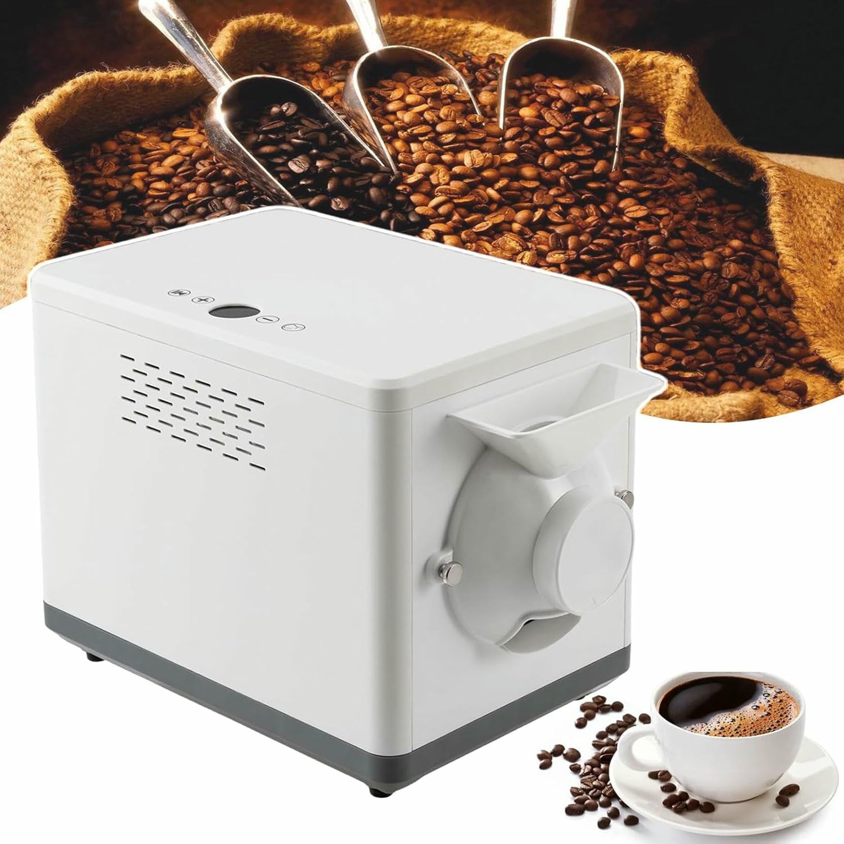 Tostadore Rotativo A Tamburo Elettrico, Macchina per Arrostire Fagioli di caffè, Controllo del Tempo E della Temperatura, Tromba di Alimentazione Rimovibile, per La Casa (110V)