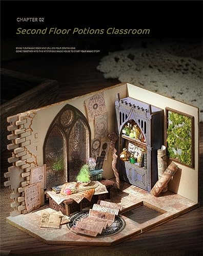 Miniatura 4 de Kisoy Casa de muñecas en miniatura con kit de muebles, modelo de casa hecha a mano para adolescentes y adultos regalo (William' s Magic House)