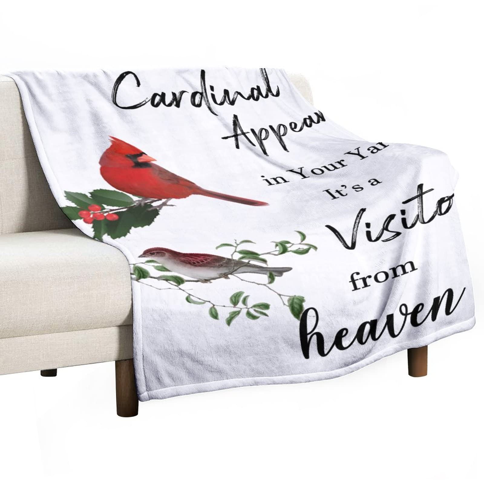 Couverture duveteuse cardinal plaid doux chaud cadeau de condoléances