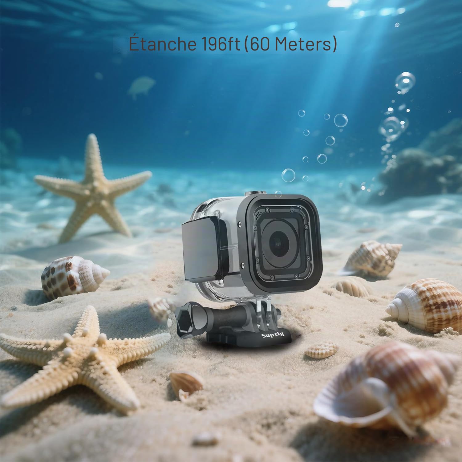 Suptig Boîtier étanche de, adapté à la GoPro Hero4 Session, Hero Session caméra de Sport en Plein air 5 Session, Etanche à 60 mètres
