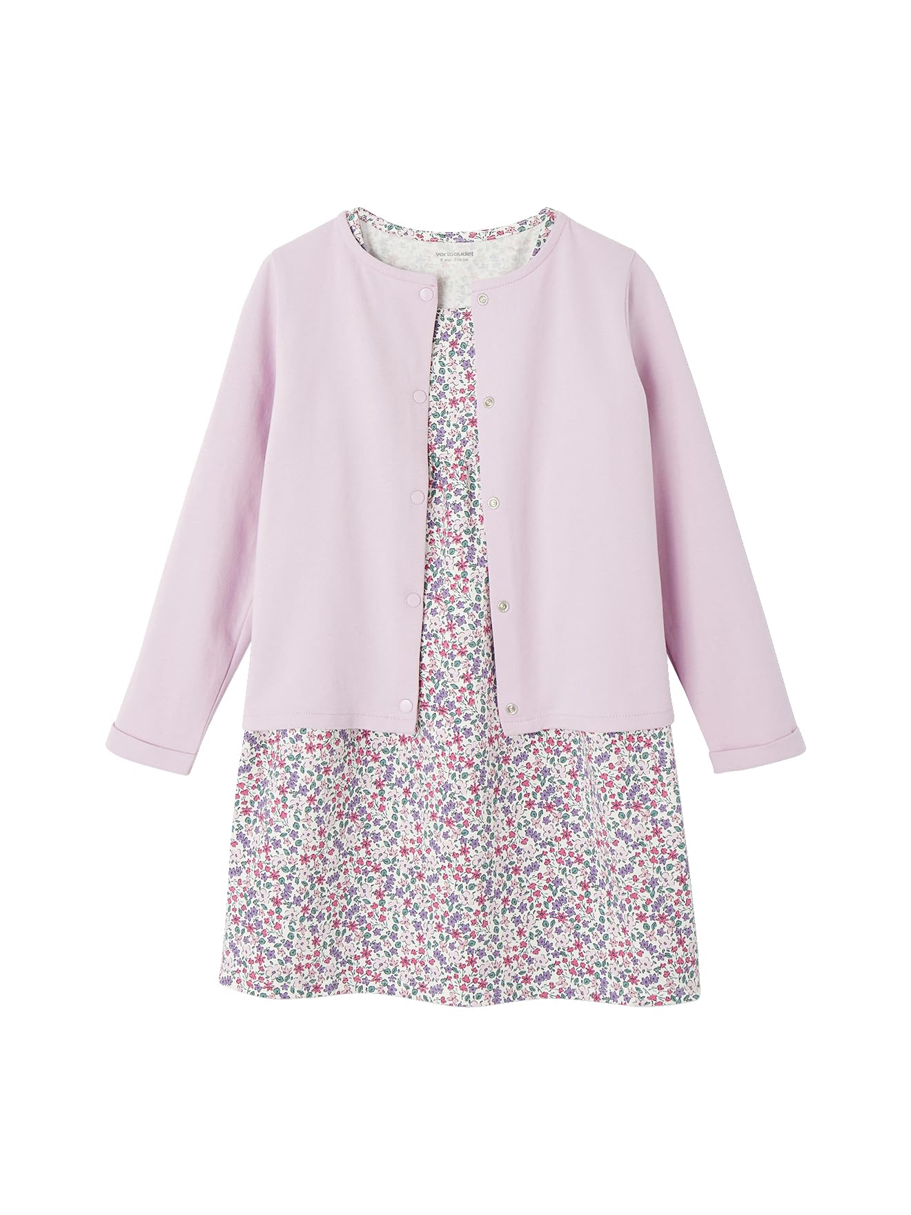 VERTBAUDET Ensemble robe + cardigan fille mauve 4A