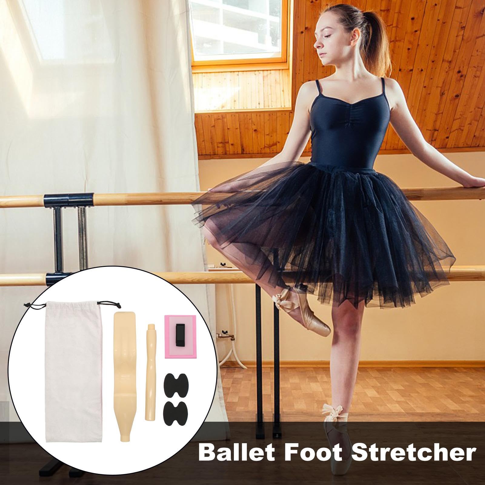 Barella portatile per balletto, strumento per esercizi di danza con per gambe, fascia elastica per allenamento con tensione regolabile, accessorio per ginnastica e yoga, borsa compatta, per