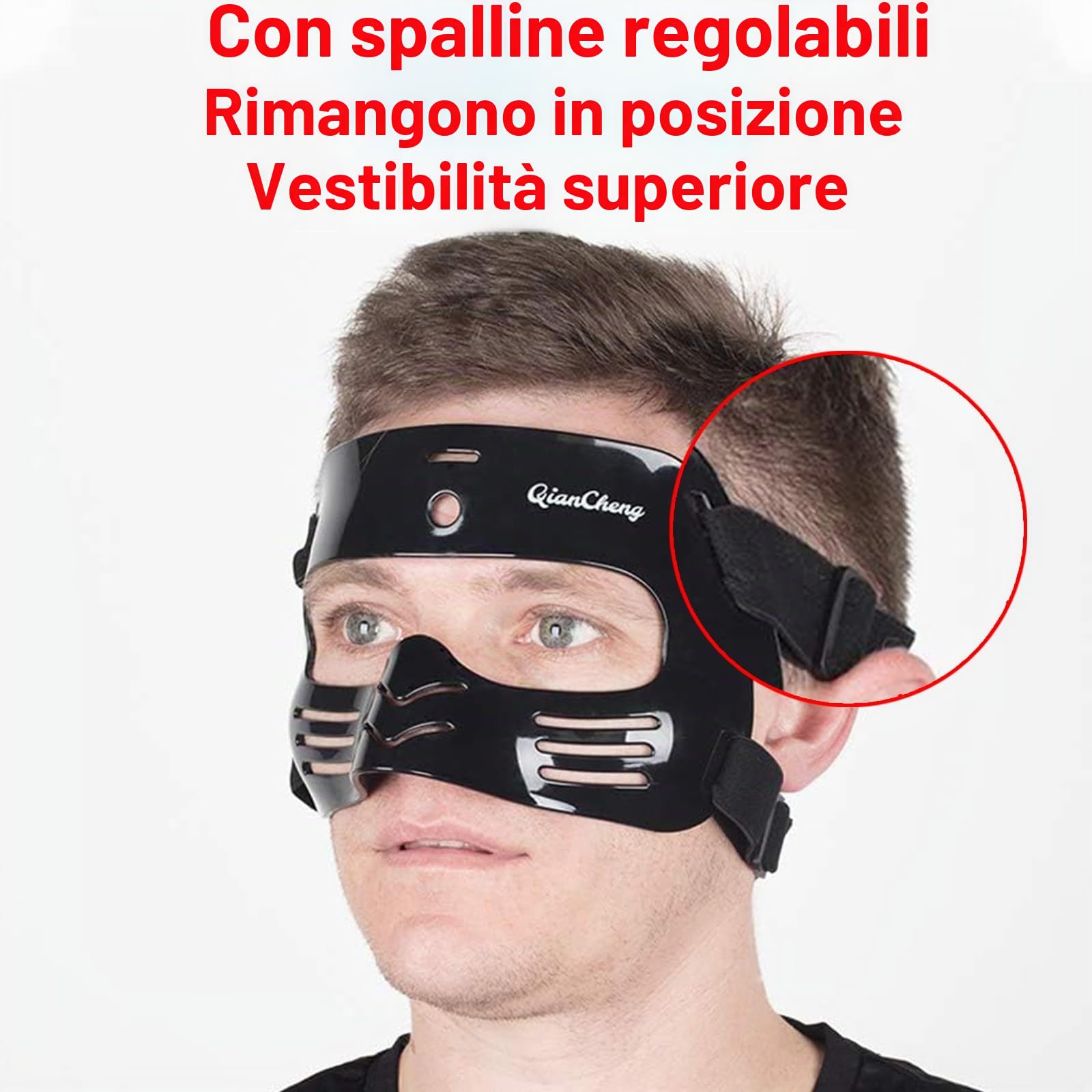 QianCheng - Protezione per naso, con imbottitura in silicone, colore: Nero
