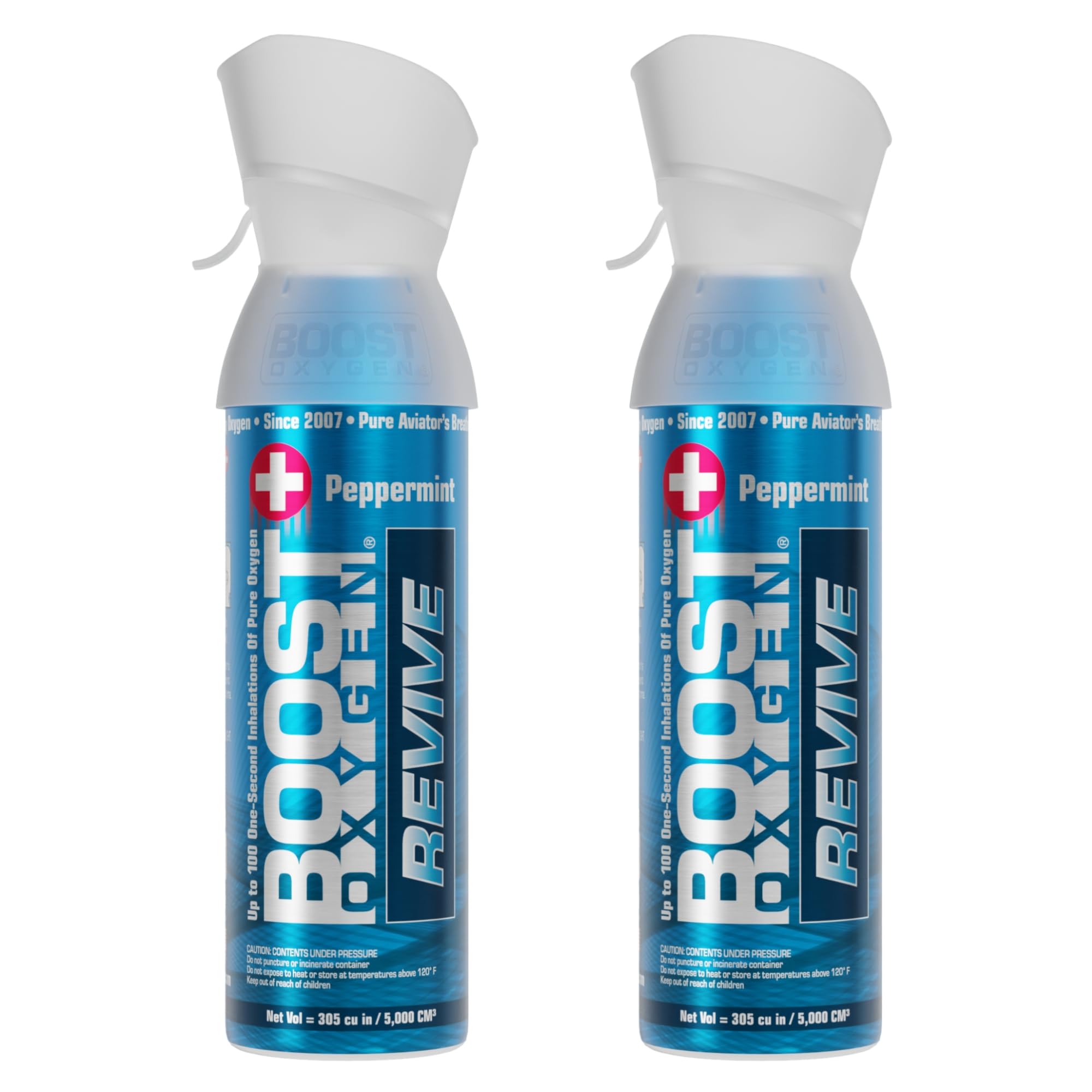 Boost Oxygen Medium Peppermint 5 Liter Canister | All-Natural Respiratory Support for Aerobic Recovery, Altitude, Performance and Health (2 Pack)