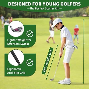 XDriveMax Junior Golf Club Set for Kids Ages 4-12, 5-6 Piece Right Hand Set with Stand Bag
