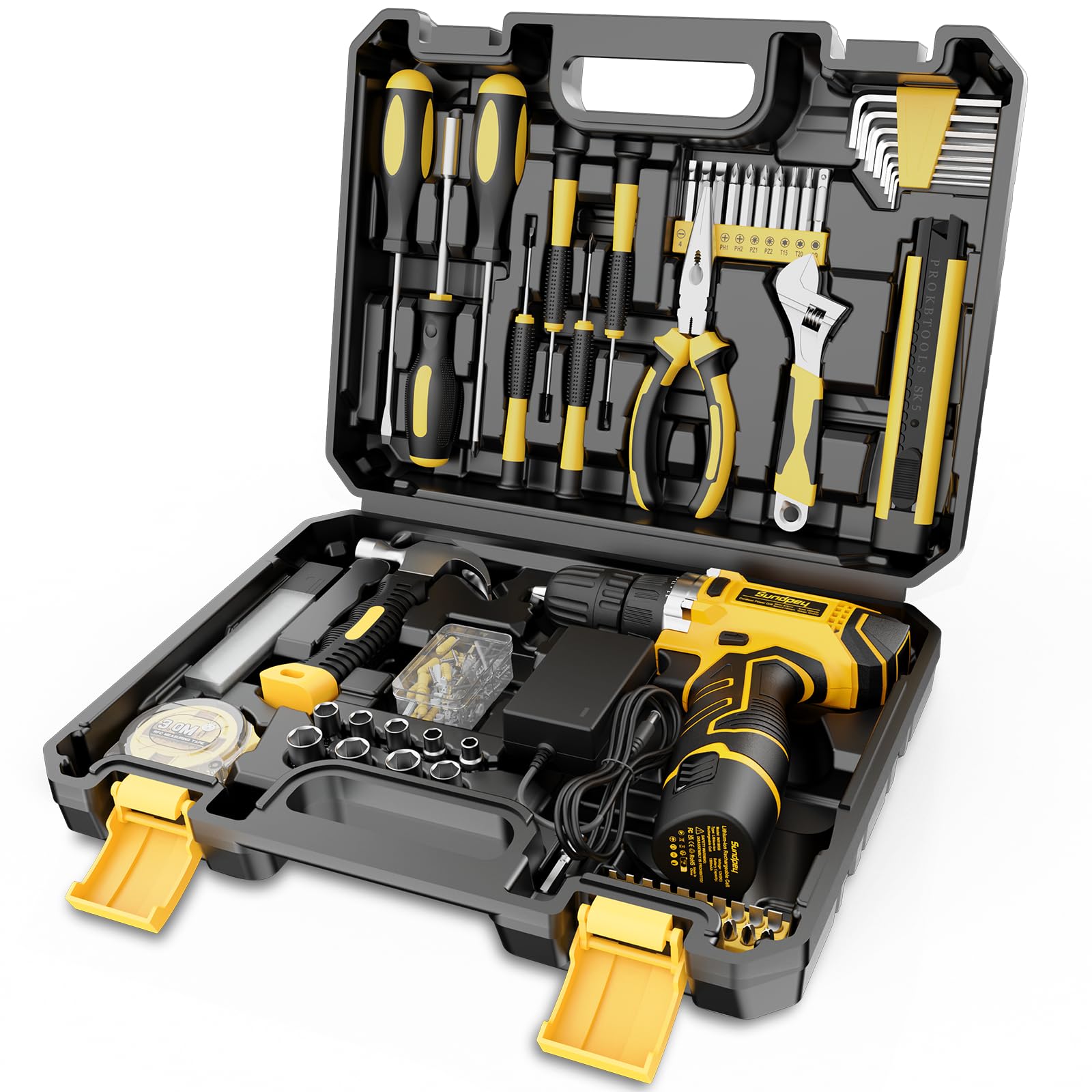 Sundpey 166-Piece 12V Home Tool Kit