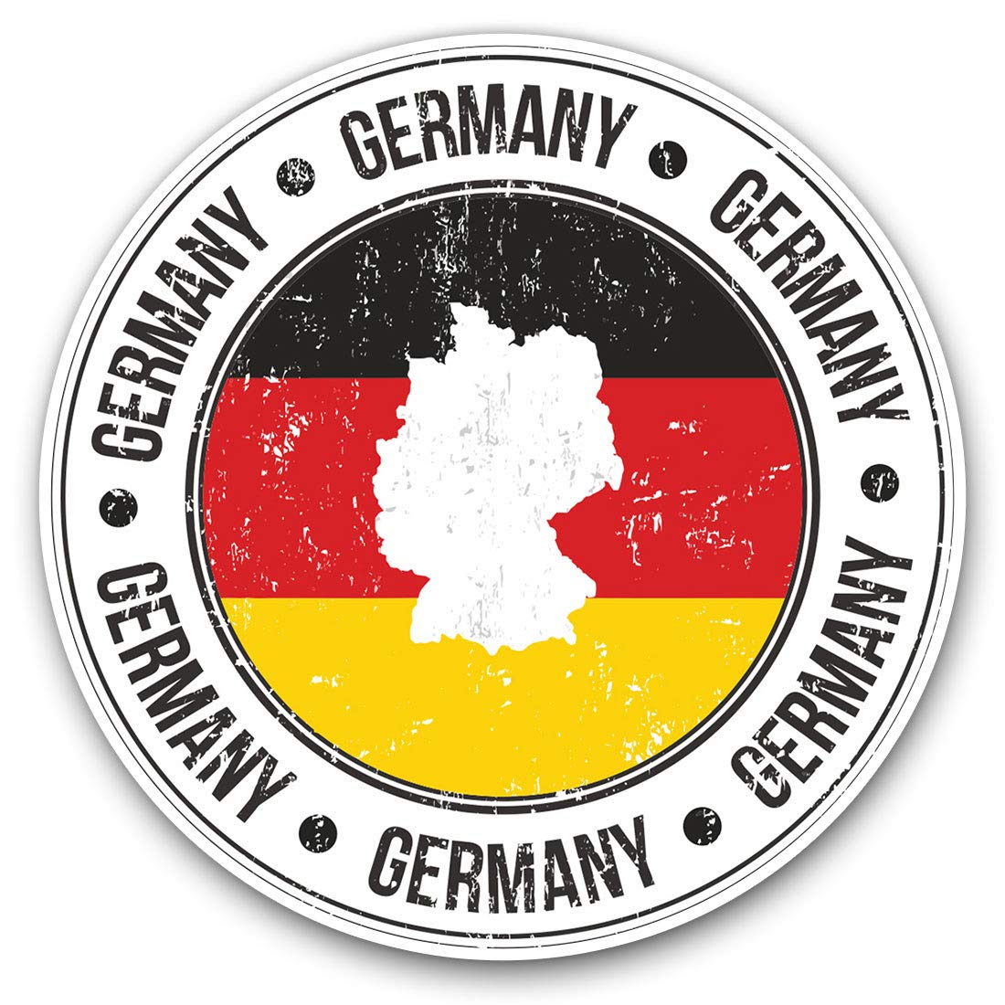 Destination Vinyl Ltd Deutschland Germany Map Travel 4928 Vinyl Stickers (Set Of 2) 7.5Cm - Deutschland Germany Map Travel #4928