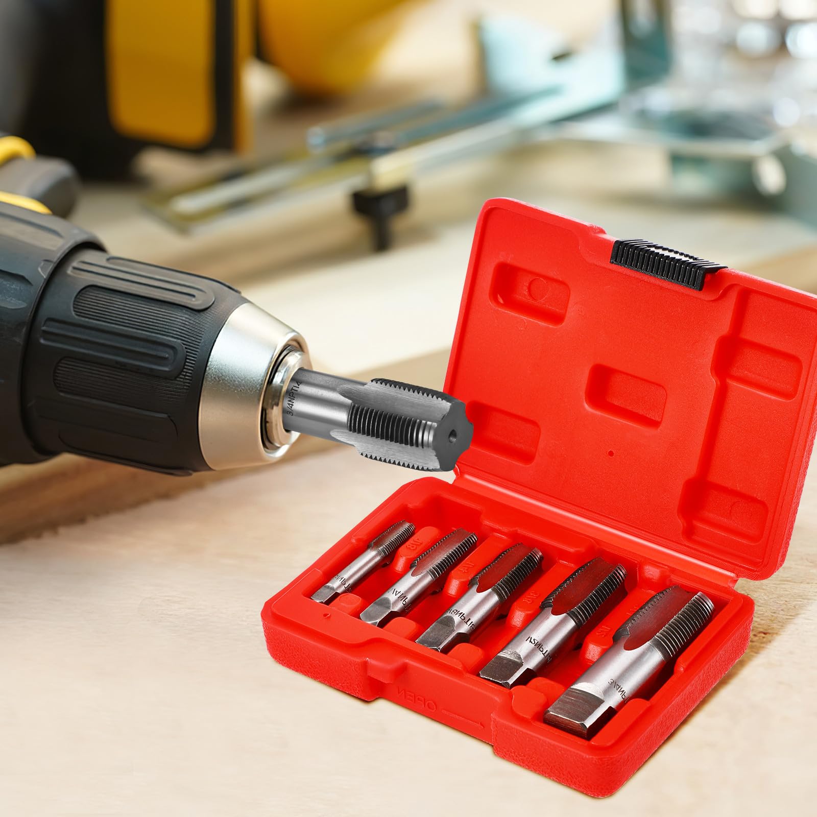 Homoyoyo 5pezzi Maschi Npt Acciaio Al Carbonio Per Riparazione Tubazioni Kit Versatile Con Diverse Per Idraulica e Manutenzione Meccanica Custodia Inclusa Per Comodo Stoccaggio