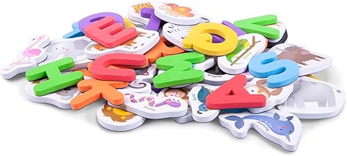 Miniatura 8 de Crayola ABC - Juego de imanes a juego – Animal Party, 52 imanes de espuma de calidad colorida que incluyen 26 imágenes y 26 imanes del alfabeto