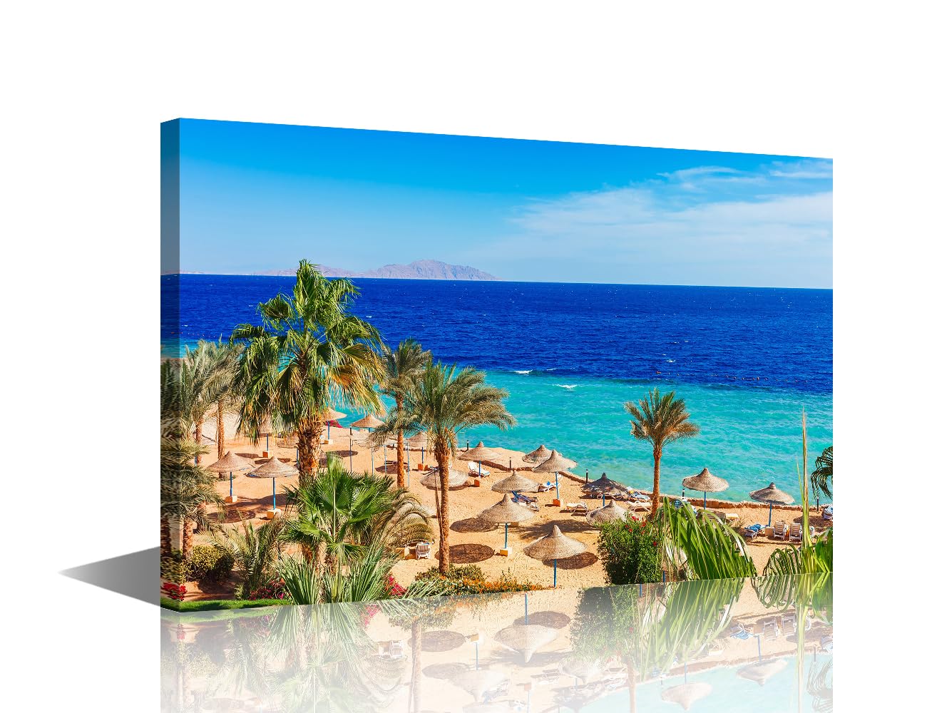 TISHIRON Natural Landscape Wall Art Painting Seascape Bedroom Living Room Wall Decor Coastal Beach Framed Modern Pictures Canvas Prints Artwork for Wall Decor Bathroom Office, 18x12in — image 1