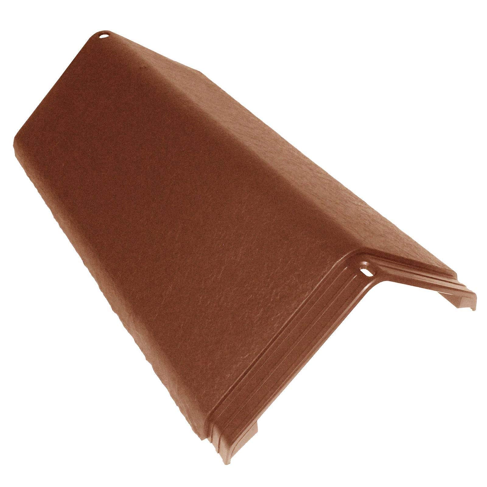 2 x Terracotta Enviro Tile Ridge Cap Slate Roof Apex Lightweight Synthetic Plastic Roofing