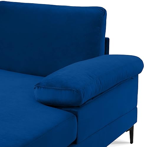 Miniatura 228 de Sofá modular moderno en forma de L, con diván extra ancho y patas doradas Gris,Negro -,Verde,Naranja,Gris oscuro,marino,Púrpura