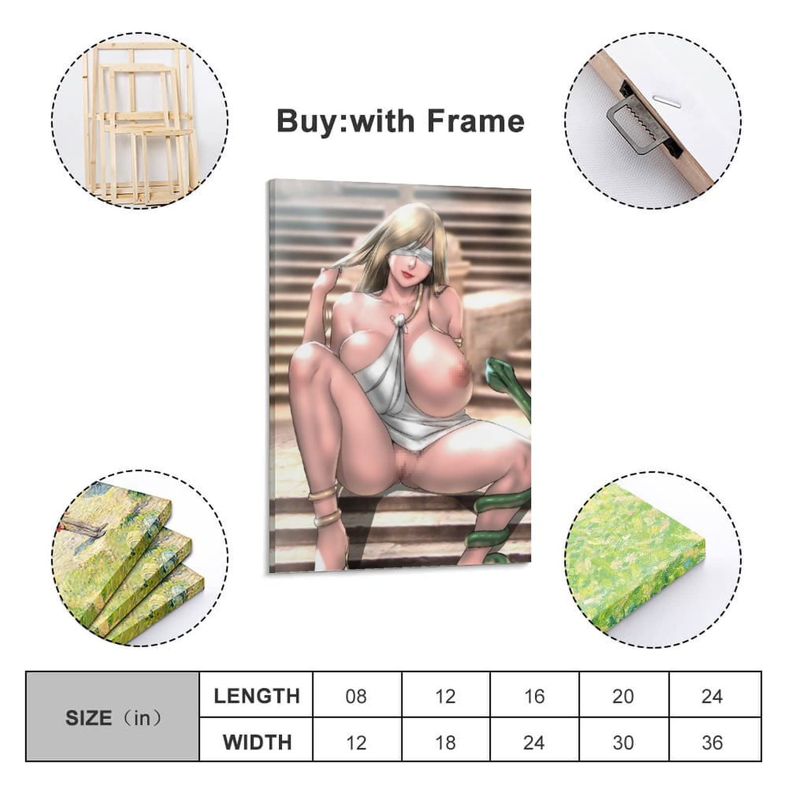 Buy Porn s Boobs Girl Sexy 3D Anime Bear Naked Girl Vagina Canvas Painting  s and Prints Wall Art Pictures for Living Room Bedroom Decor 24x36inch( 60x90cm) Frame-st Online at desertcartINDIA