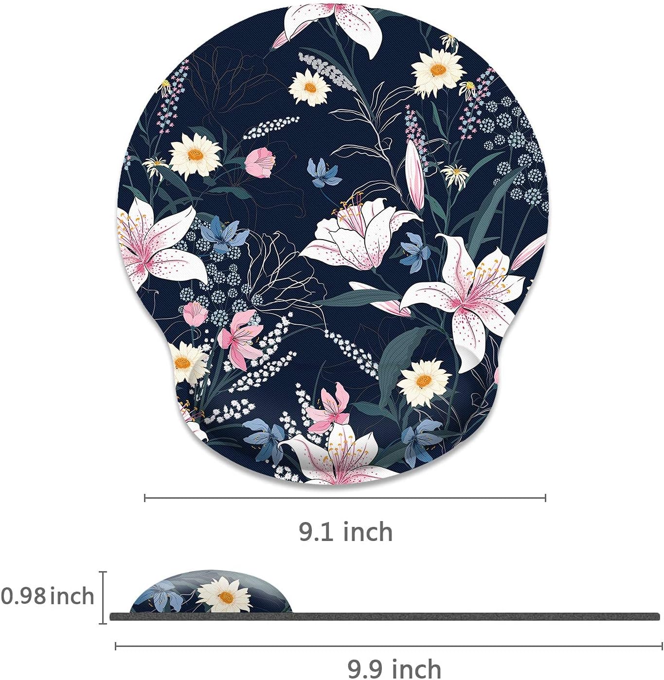 Britimes Ergonomic Mouse Pad with Wrist Support Pink Flowers Non-Slip Rubber Base Mousepad for Home Office Gaming Working Computers Laptop Easy Typing & Pain Relief : Office Products
