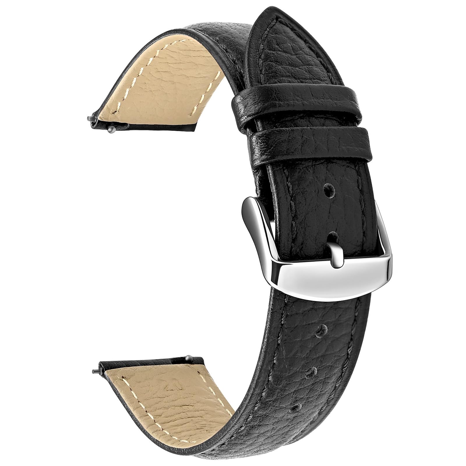 Uhrenarmband für Herren Uhr aus Echtes Leder, 20mm Uhrenarmband Vintage, Lederarmband Herren Schwarz Retro, Uhrenarmbänder