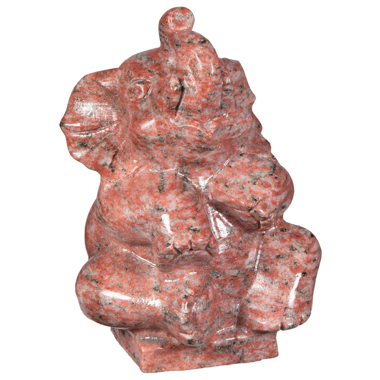 mookaitedecor Hand Carved Natural Sesame Red Stone Elephant Statue Figurine Good Luck Ornament for Home Art Elephant Gift Trunk Up Oriental Animal Ornament Red Living Room Decor Collectible Figurine