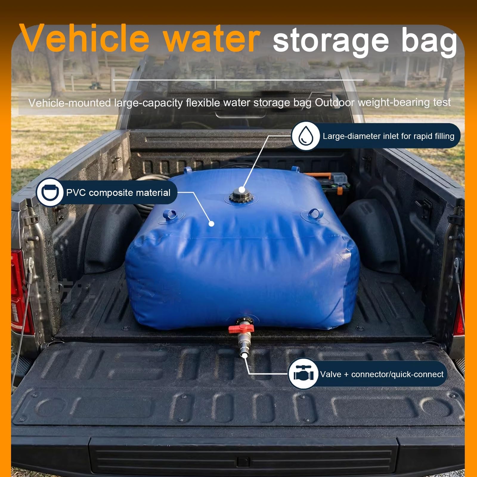 Faltbarer Wasserkanister Verstärktes PVC-Material Großes Fassungsvermögen Geeignet zur Wasseraufbewahrung und zum Wassertransport