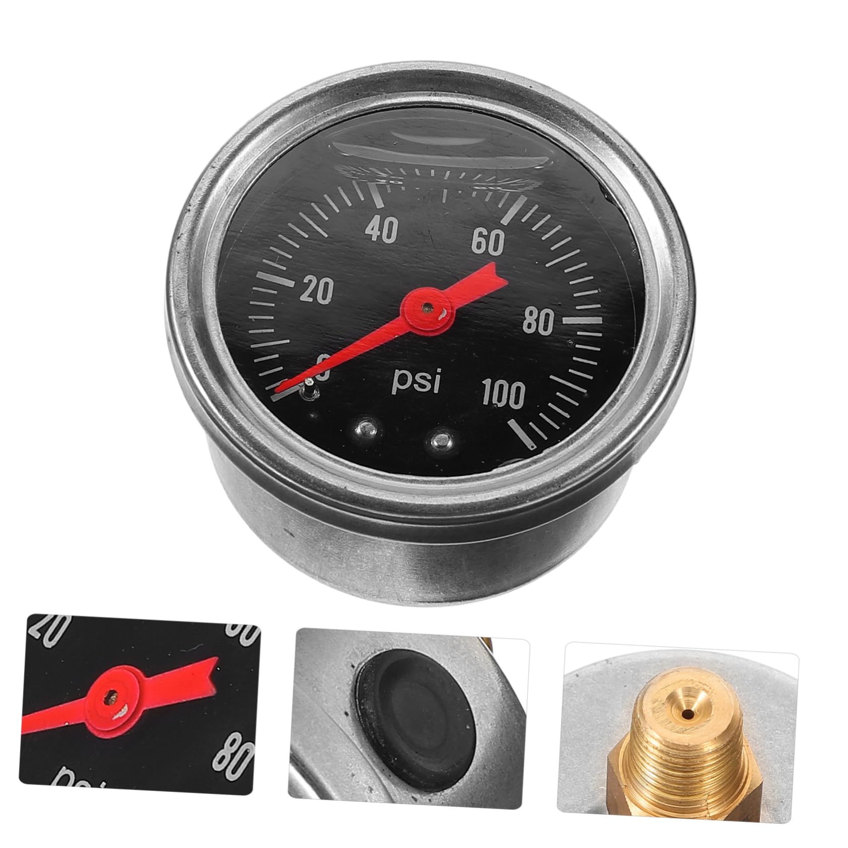 Mobestech 4pezzi Manometro Per Pressione Carburante Indicatore Gasoline Con Attacco Strumento Di Misura Sicuro e Preciso Per Sistemi Di Alimentazione Auto