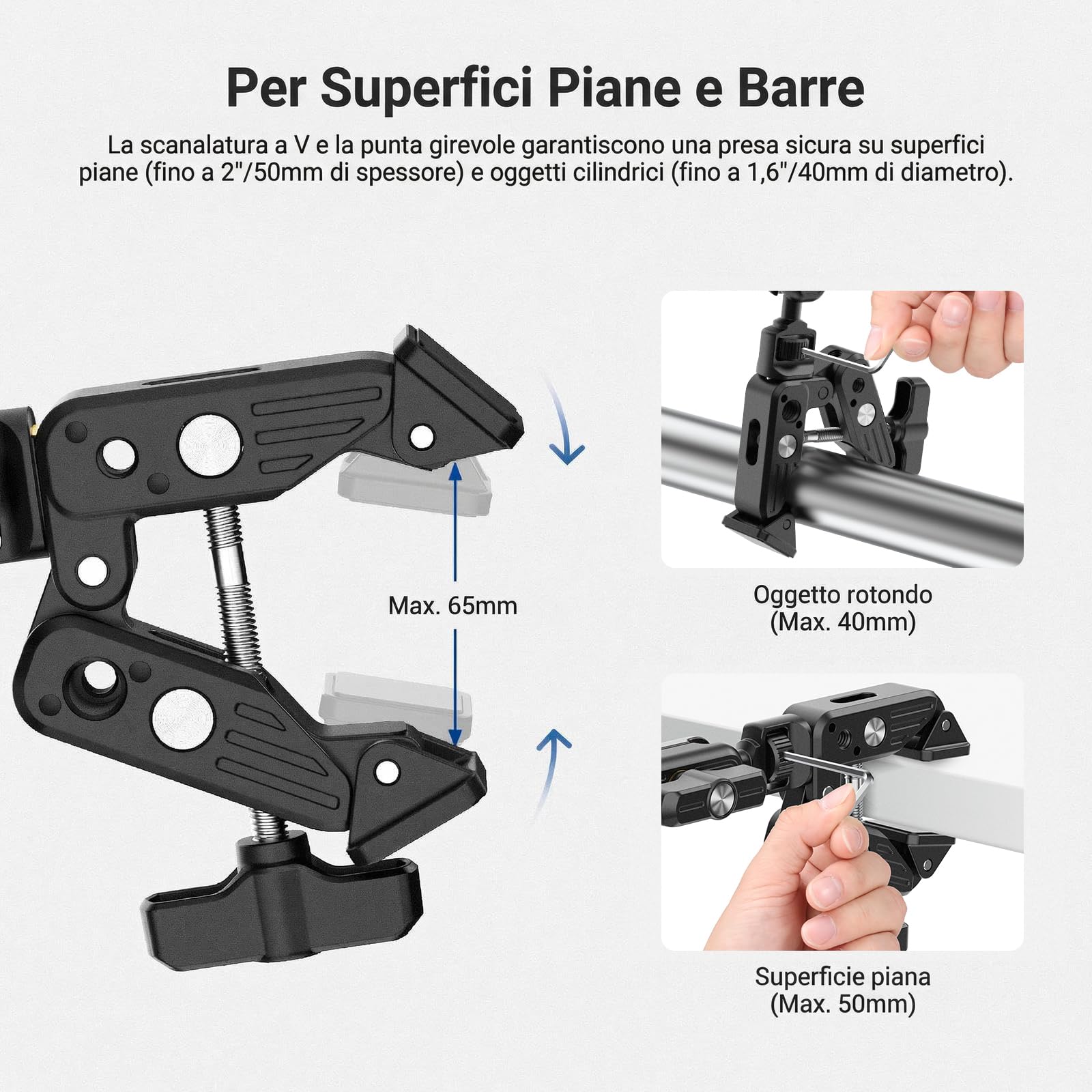 NEEWER BASICS 55cm Magic Arm da Scrivania con Super Clamp, Porta Telefono e Adattatore da 1/4" a 3/8", Braccio Microfono Supporto Overhead Accessori Fotografia per Mic ActionCam Webcam Luce LED, UA061
