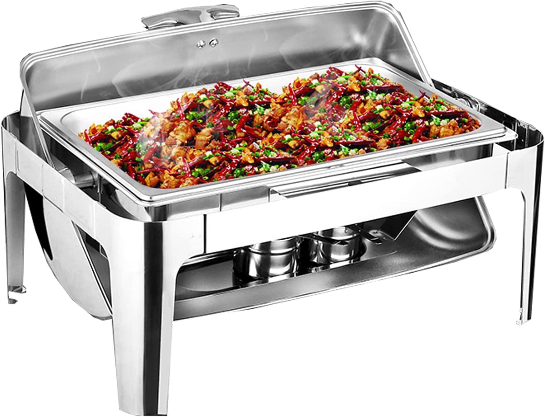 Chafing Dish, Calentador De Buffet Platos De Chorro De Acero Inoxidable Servidores Buffet Y Calentadores Calentadores De Alimentos Comerciales De 9l Catering Rectangular Chafer Warmer Set Para Buffe