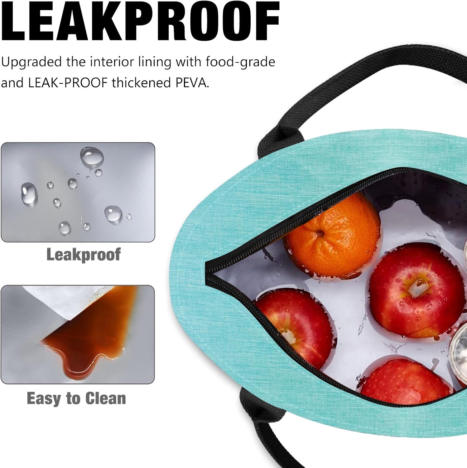 Aosbos Lunch Tote Bag, Insulated Lunch Box for Women, Leakproof Lunch Cooler Purse for Work, Green - Image 3