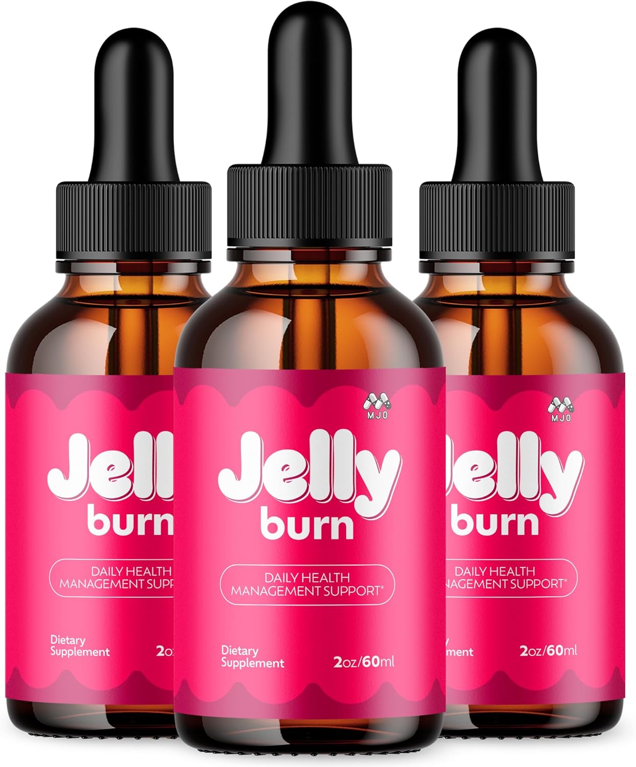 (3 Pack) Jelly Burn Drops, Official JellyBurn Drops with All Natural Ingredients, Advanced Health & Wellness Vitamin Supplement Formula Max Strength Active Lifestyle Multivitamin Support (90 Servings)