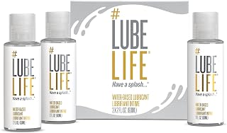 LubeLife Water-Based Lube – Personal Lubricant for Men, Women & Couples, Travel Size, Non-Staining, Easy Clean-Up, Toy-Safe, 3 x 2 Fl Oz