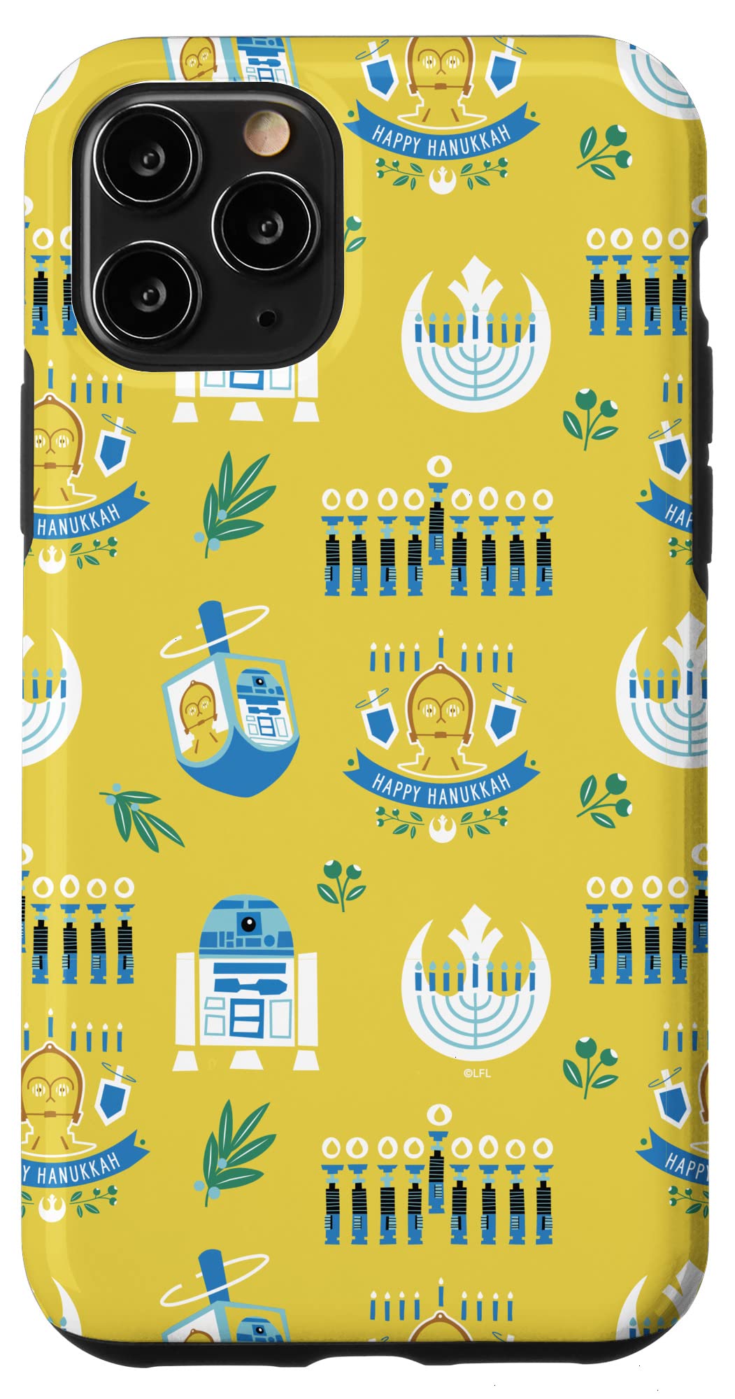 Coque iPhone 11 Pro Star Wars Hanukkah célébration galactique R2-D2 et C-3PO - 4
