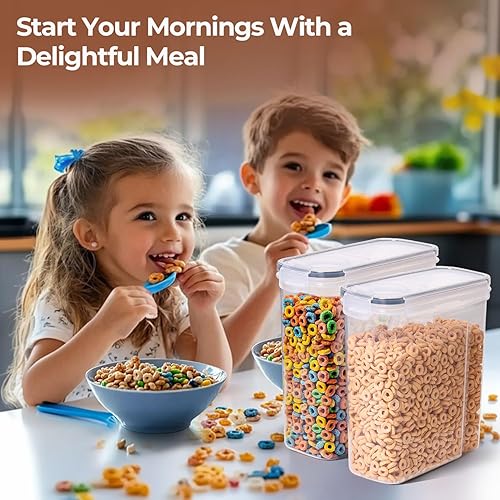 Miniatura 7 de ComSaf Juego de recipientes de cereales (6L4 pulgadas x 2), recipientes herméticos para almacenamiento de alimentos para mascotas, dispensador de