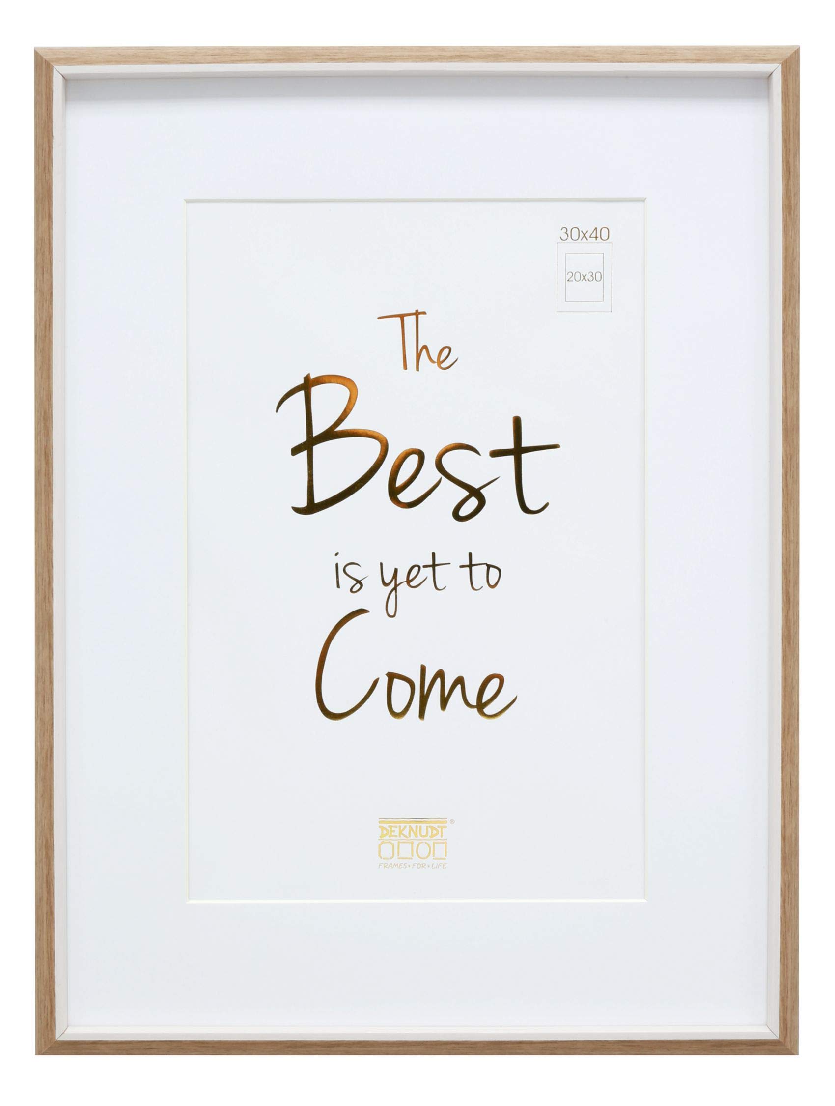 Deknudt Frames S46WG4P1_30.0x40.0 Photo Frame, Resin, Natural/White, 30 x 40 cm 20 x 30 cm