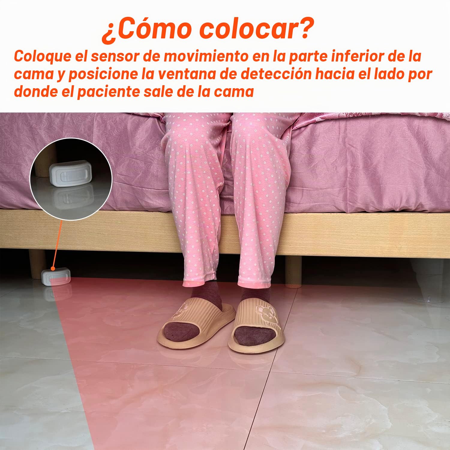 Alarma con sensor de cama y prevención de caídas para ancianos/demencia y más, alarma con sensor de movimiento para cuidadores con 5 niveles de volumen, alarma de cama inalámbrica para adultos mayores